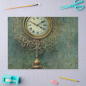 エメラルドグリーン素朴スチームパンク時計(2) 薄葉紙 (クラフト)
