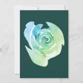 エメラルドグリーン素朴バラボタニカル庭園の結婚式 招待状 (裏面)