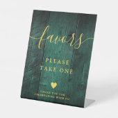 エメラルドグリーン素朴金ゴールドボホバーンウッドビリーズ 台座サイン (正面)