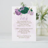 エメラルドグリーン紫結婚の花詳細 エンクロージャーカード (スタンド正面)