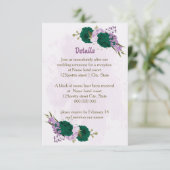 エメラルドグリーン紫結婚の花詳細 エンクロージャーカード (スタンド正面)