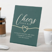 エメラルドグリーン結婚のオープンバーペデスタルサイン 台座サイン (インサイチュ)