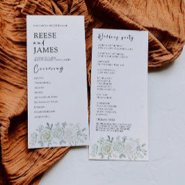 エメラルドグリーン結婚のセレモニープログラムテンプレート