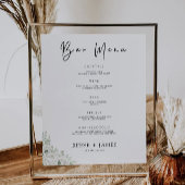 エメラルドグリーン結婚のバーメニューのサインテンプレート ポスター