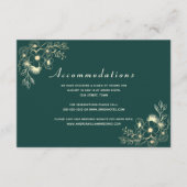エメラルドグリーン結婚ズアコモデーションカード エンクロージャーカード (正面)