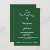 エメラルドグリーン結婚ズアコモデーションポートレート エンクロージャーカード (正面/裏面)