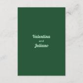 エメラルドグリーン結婚ズアコモデーションポートレート エンクロージャーカード (裏面)