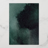 エメラルドグリーン結婚ズ:水彩金ゴールド 箔招待状 (裏面)