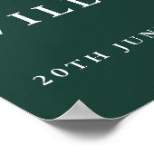 エメラルドグリーン結婚チャイノエリーの歓迎サイン ポスター (角)