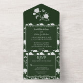 エメラルドグリーン結婚バラズ全て一招待状 オールインワン招待状 (内側)