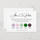 エメラルドグリーン結婚パープルの衣装カラーパレット エンクロージャーカード (正面/裏面)