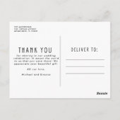 エメラルドグリーン結婚フォトありがとう ポストカード (裏面)