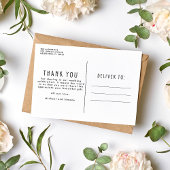 エメラルドグリーン結婚フォトありがとう ポストカード