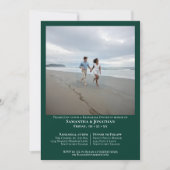 エメラルドグリーン結婚フォトのリハーサルディナー 招待状 (正面)