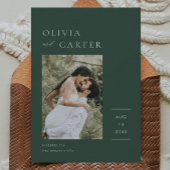 エメラルドグリーン結婚フォトモダンの日付の保存 セーブザデート