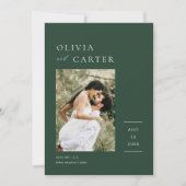 エメラルドグリーン結婚フォトモダンの日付の保存 セーブザデート (正面)