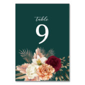 エメラルドグリーン結婚フローラのテーブル番号 テーブルナンバー (正面)