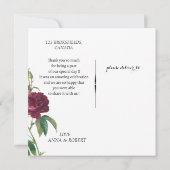 エメラルドグリーン結婚フローラ サンキューカード (裏面)