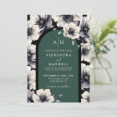 エメラルドグリーン結婚フローラ 招待状 (スタンド正面)