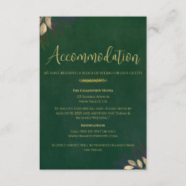 エメラルドグリーン結婚ベルベットズアコモデーションウィークエンド エンクロージャーカード