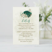 エメラルドグリーン結婚ベージュの花詳細 エンクロージャーカード (スタンド正面)