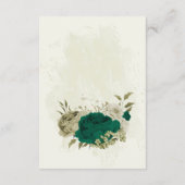 エメラルドグリーン結婚ベージュの花詳細 エンクロージャーカード (裏面)