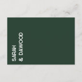 エメラルドグリーン結婚ホワイトの服装コードカード エンクロージャーカード (裏面)