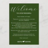 エメラルドグリーン結婚ミニマリストの週末の日程 エンクロージャーカード (正面)