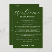 エメラルドグリーン結婚ミニマリストの週末の日程 エンクロージャーカード (正面/裏面)