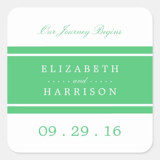 エメラルドグリーン結婚モダンズ スクエアシール (正面)