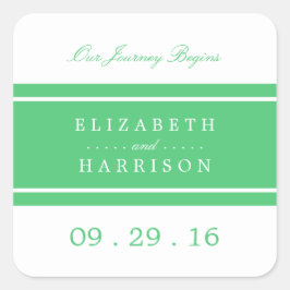 エメラルドグリーン結婚モダンズ スクエアシール