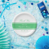 エメラルドグリーン結婚モダンズ ペーパープレート (パーティー)