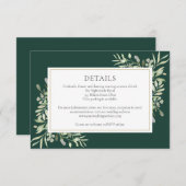 エメラルドグリーン結婚リーフローラ詳細 エンクロージャーカード (正面/裏面)