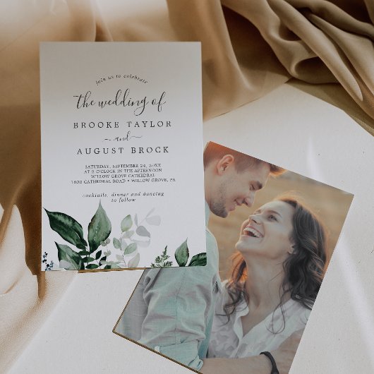エメラルドグリーン結婚リー写真 招待状