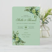 エメラルドグリーン結婚式招待状発表 招待状 (スタンド正面)