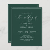 エメラルドグリーン結婚式招待状 (正面/裏面)