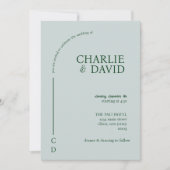 エメラルドグリーン結婚式招待状 招待状 (正面)