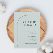 エメラルドグリーン結婚式招待状