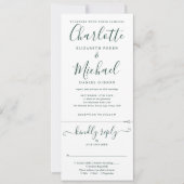 エメラルドグリーン結婚脚本 招待状 (正面)