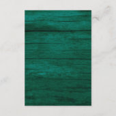 エメラルドグリーン結婚詳細QRコード エンクロージャーカード (裏面)