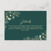 エメラルドグリーン結婚金ゴールド詳細 エンクロージャーカード (正面)