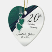 エメラルドグリーン結婚20周年記念 セラミックオーナメント (左)