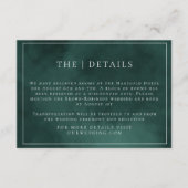 エメラルドグリーン縁どエレガントウェディング詳細 エンクロージャーカード (正面)