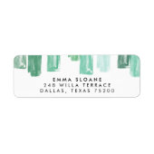 エメラルドグリーン色彩の鮮やか宝石差出人住所ラベル ラベル (正面)