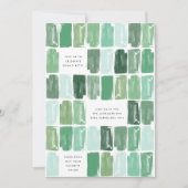 エメラルドグリーン色彩の鮮やか宝石誕生会 招待状 (正面)