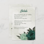 エメラルドグリーン花結婚植物体 エンクロージャーカード (正面/裏面)