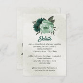 エメラルドグリーン花結婚植物体 エンクロージャーカード (正面/裏面)