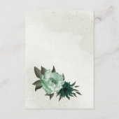 エメラルドグリーン花結婚植物体 エンクロージャーカード (裏面)