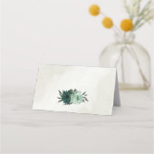 エメラルドグリーン花結婚植物体 プレイスカード (裏面)