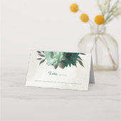 エメラルドグリーン花結婚植物体 プレイスカード (正面)